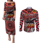 Custom Essendon Bombers NAIDOC Week 2024 Couples Matching Puletasi and Long Sleeve Button Shirt Mascot Football