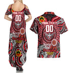 Custom Essendon Bombers NAIDOC Week 2024 Couples Matching Summer Maxi Dress and Hawaiian Shirt Mascot Football