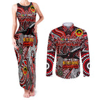 Custom Essendon Bombers NAIDOC Week 2024 Couples Matching Tank Maxi Dress and Long Sleeve Button Shirt Mascot Football
