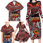 Custom Essendon Bombers NAIDOC Week 2024 Family Matching Long Sleeve Bodycon Dress and Hawaiian Shirt Mascot Football
