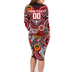 Custom Essendon Bombers NAIDOC Week 2024 Family Matching Long Sleeve Bodycon Dress and Hawaiian Shirt Mascot Football
