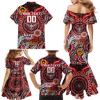 Custom Essendon Bombers NAIDOC Week 2024 Family Matching Mermaid Dress and Hawaiian Shirt Mascot Football