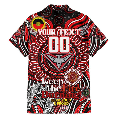 Custom Essendon Bombers NAIDOC Week 2024 Family Matching Off Shoulder Short Dress and Hawaiian Shirt Mascot Football