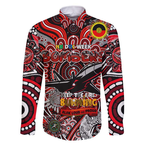 Custom Essendon Bombers NAIDOC Week 2024 Family Matching Off Shoulder Short Dress and Hawaiian Shirt Mascot Football