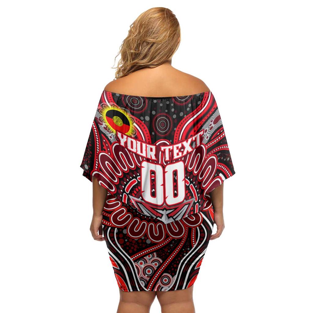 Custom Essendon Bombers NAIDOC Week 2024 Family Matching Off Shoulder Short Dress and Hawaiian Shirt Mascot Football