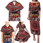 Custom Essendon Bombers NAIDOC Week 2024 Family Matching Puletasi and Hawaiian Shirt Mascot Football