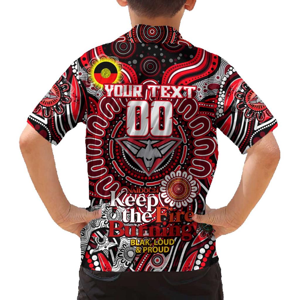 Custom Essendon Bombers NAIDOC Week 2024 Family Matching Puletasi and Hawaiian Shirt Mascot Football