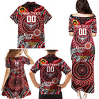 Custom Essendon Bombers NAIDOC Week 2024 Family Matching Puletasi and Hawaiian Shirt Mascot Football