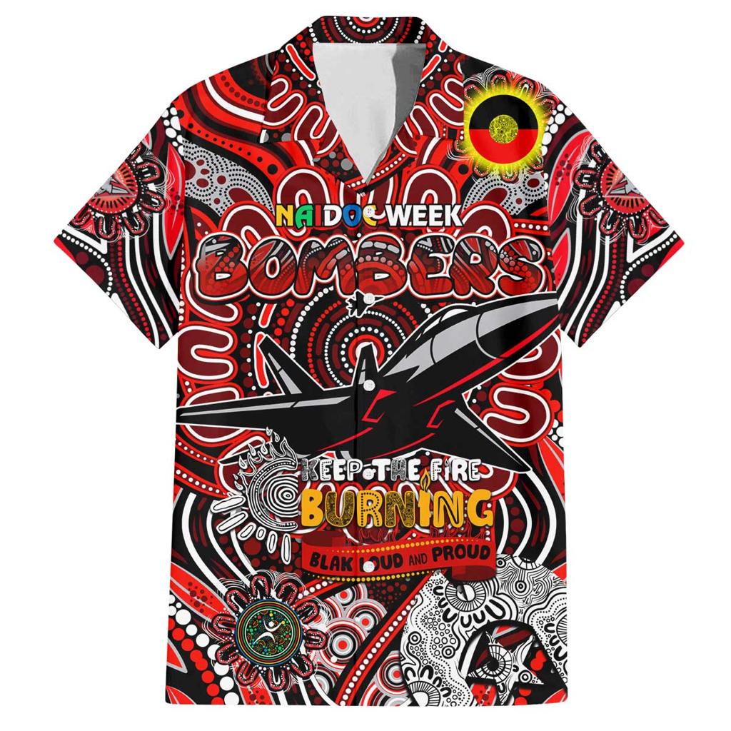 Custom Essendon Bombers NAIDOC Week 2024 Family Matching Puletasi and Hawaiian Shirt Mascot Football