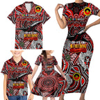 Custom Essendon Bombers NAIDOC Week 2024 Family Matching Short Sleeve Bodycon Dress and Hawaiian Shirt Mascot Football