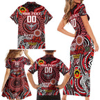 Custom Essendon Bombers NAIDOC Week 2024 Family Matching Short Sleeve Bodycon Dress and Hawaiian Shirt Mascot Football