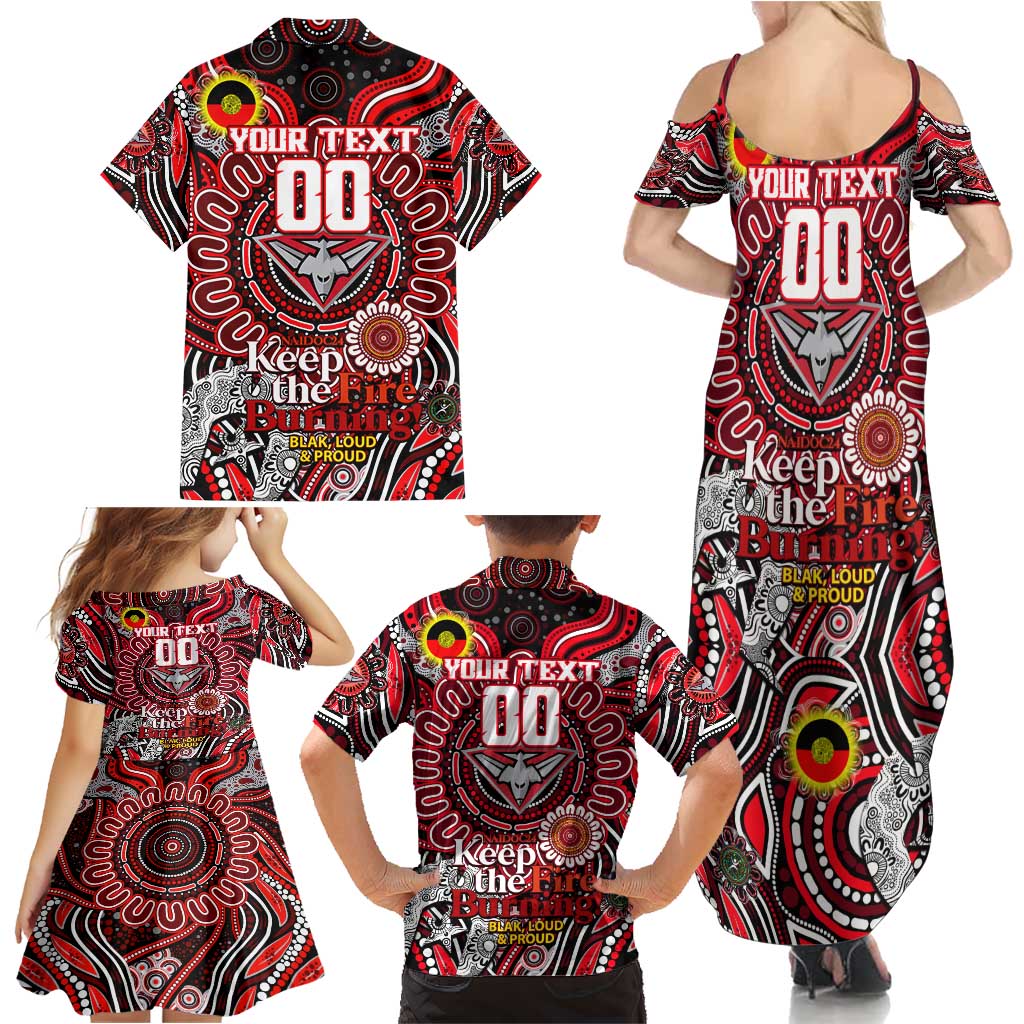 Custom Essendon Bombers NAIDOC Week 2024 Family Matching Summer Maxi Dress and Hawaiian Shirt Mascot Football