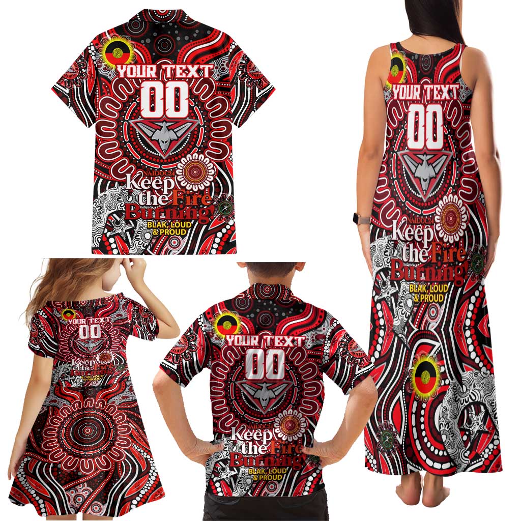 Custom Essendon Bombers NAIDOC Week 2024 Family Matching Tank Maxi Dress and Hawaiian Shirt Mascot Football