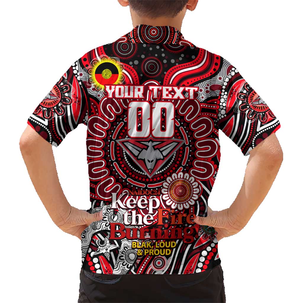 Custom Essendon Bombers NAIDOC Week 2024 Kid Hawaiian Shirt Mascot Football