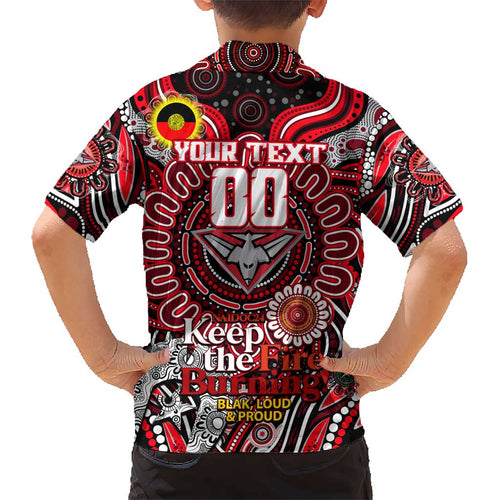 Custom Essendon Bombers NAIDOC Week 2024 Kid Hawaiian Shirt Mascot Football