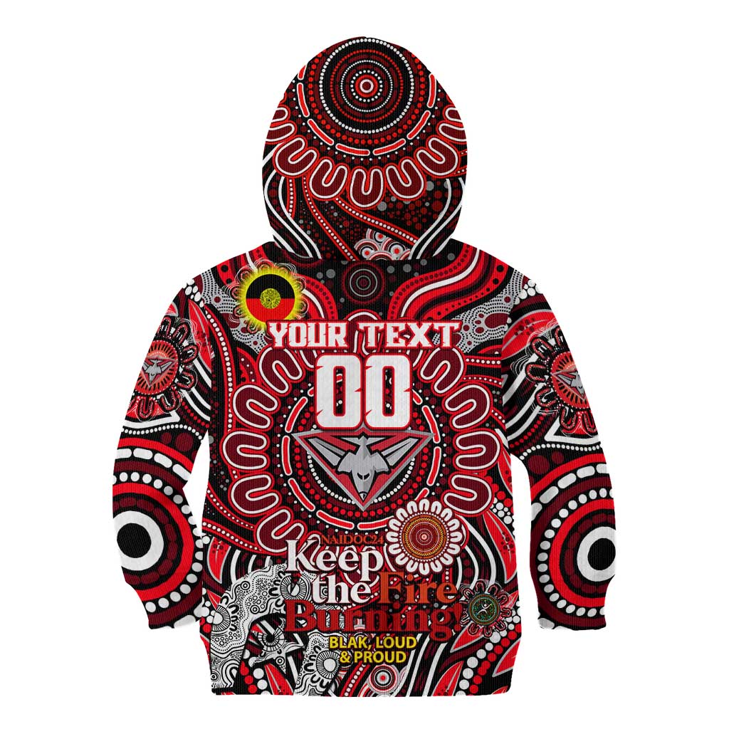 Custom Essendon Bombers NAIDOC Week 2024 Kid Hoodie Mascot Football