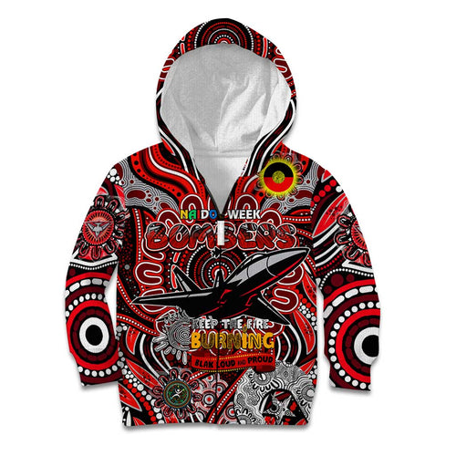 Custom Essendon Bombers NAIDOC Week 2024 Kid Hoodie Mascot Football