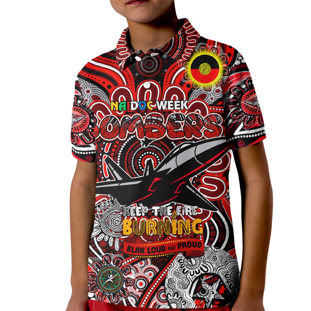 Custom Essendon Bombers NAIDOC Week 2024 Kid Polo Shirt Mascot Football