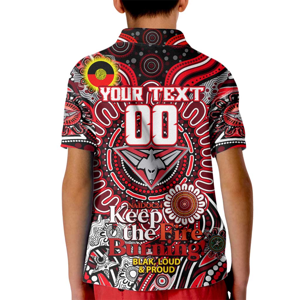 Custom Essendon Bombers NAIDOC Week 2024 Kid Polo Shirt Mascot Football