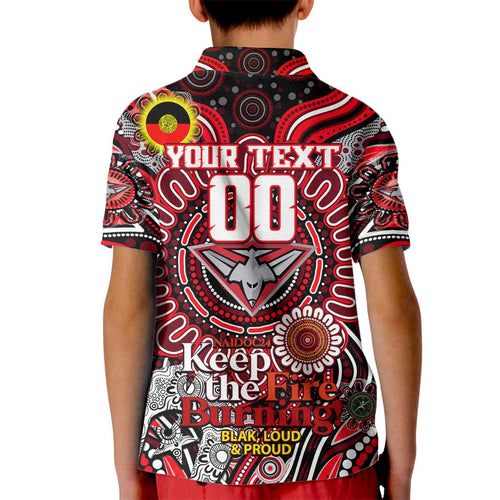 Custom Essendon Bombers NAIDOC Week 2024 Kid Polo Shirt Mascot Football