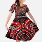 Custom Essendon Bombers NAIDOC Week 2024 Kid Short Sleeve Dress Mascot Football