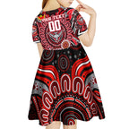 Custom Essendon Bombers NAIDOC Week 2024 Kid Short Sleeve Dress Mascot Football