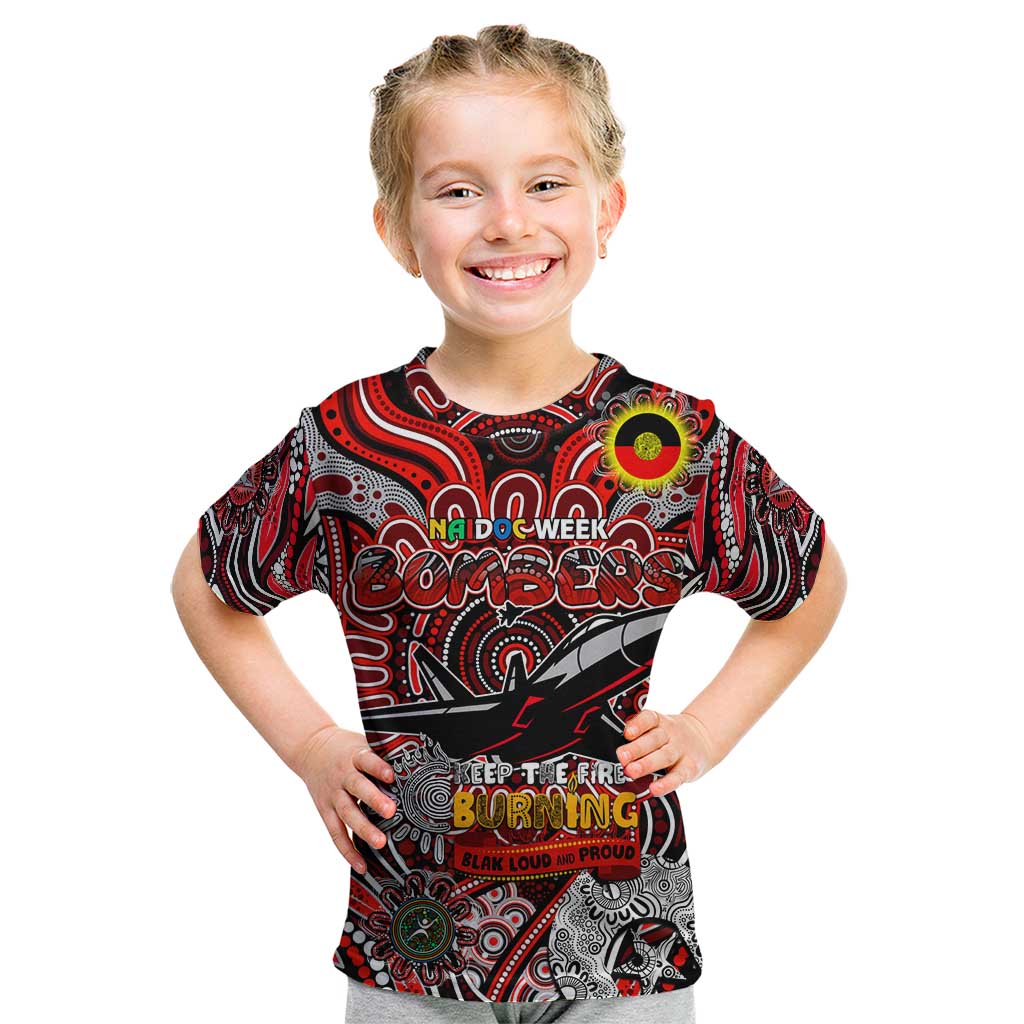 Custom Essendon Bombers NAIDOC Week 2024 Kid T Shirt Mascot Football