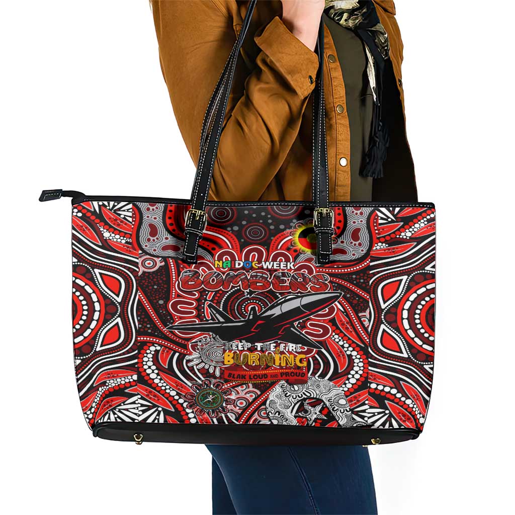Essendon Bombers NAIDOC Week 2024 Leather Tote Bag Mascot Football