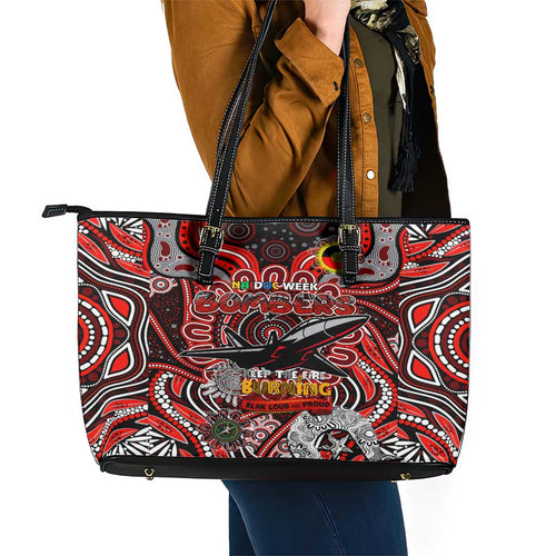Essendon Bombers NAIDOC Week 2024 Leather Tote Bag Mascot Football