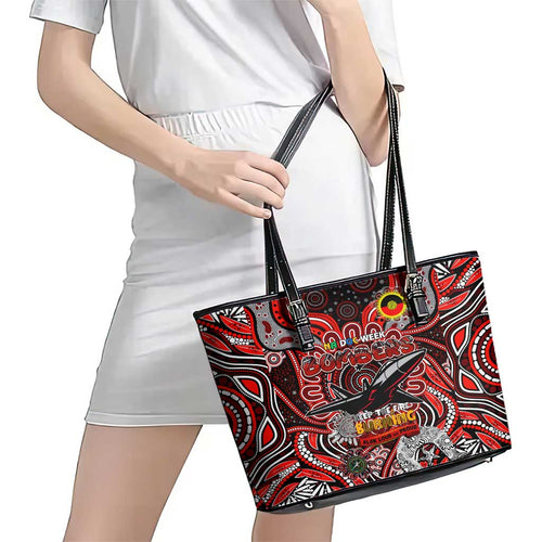 Essendon Bombers NAIDOC Week 2024 Leather Tote Bag Mascot Football