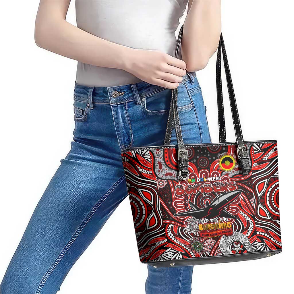 Essendon Bombers NAIDOC Week 2024 Leather Tote Bag Mascot Football