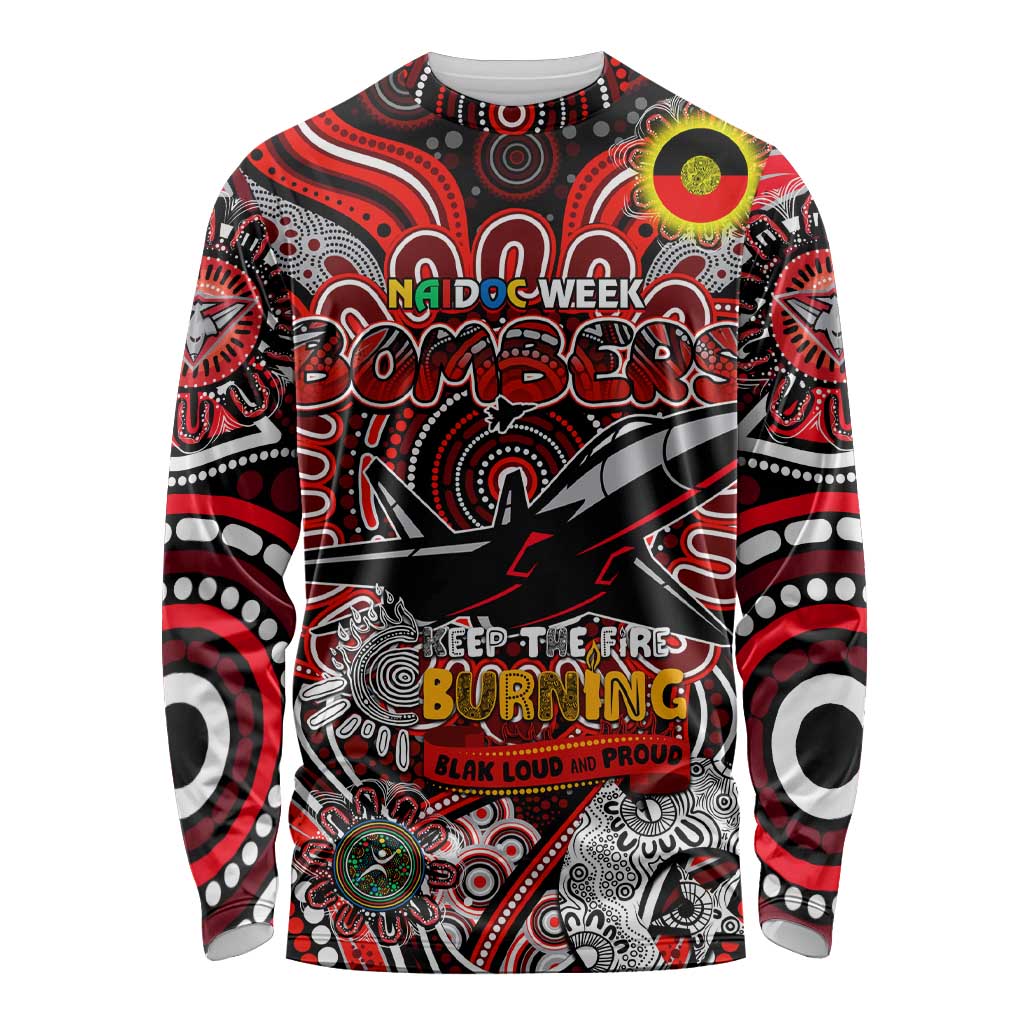 Custom Essendon Bombers NAIDOC Week 2024 Long Sleeve Shirt Mascot Football