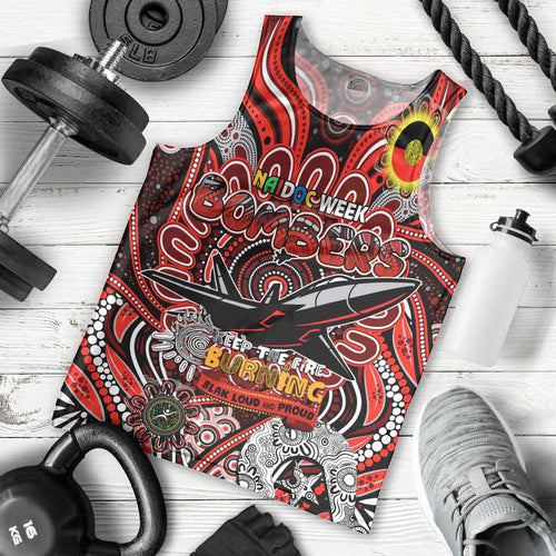 Custom Essendon Bombers NAIDOC Week 2024 Men Tank Top Mascot Football
