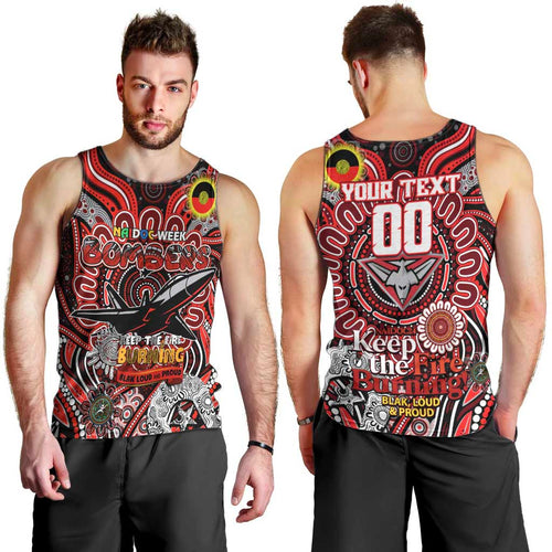 Custom Essendon Bombers NAIDOC Week 2024 Men Tank Top Mascot Football