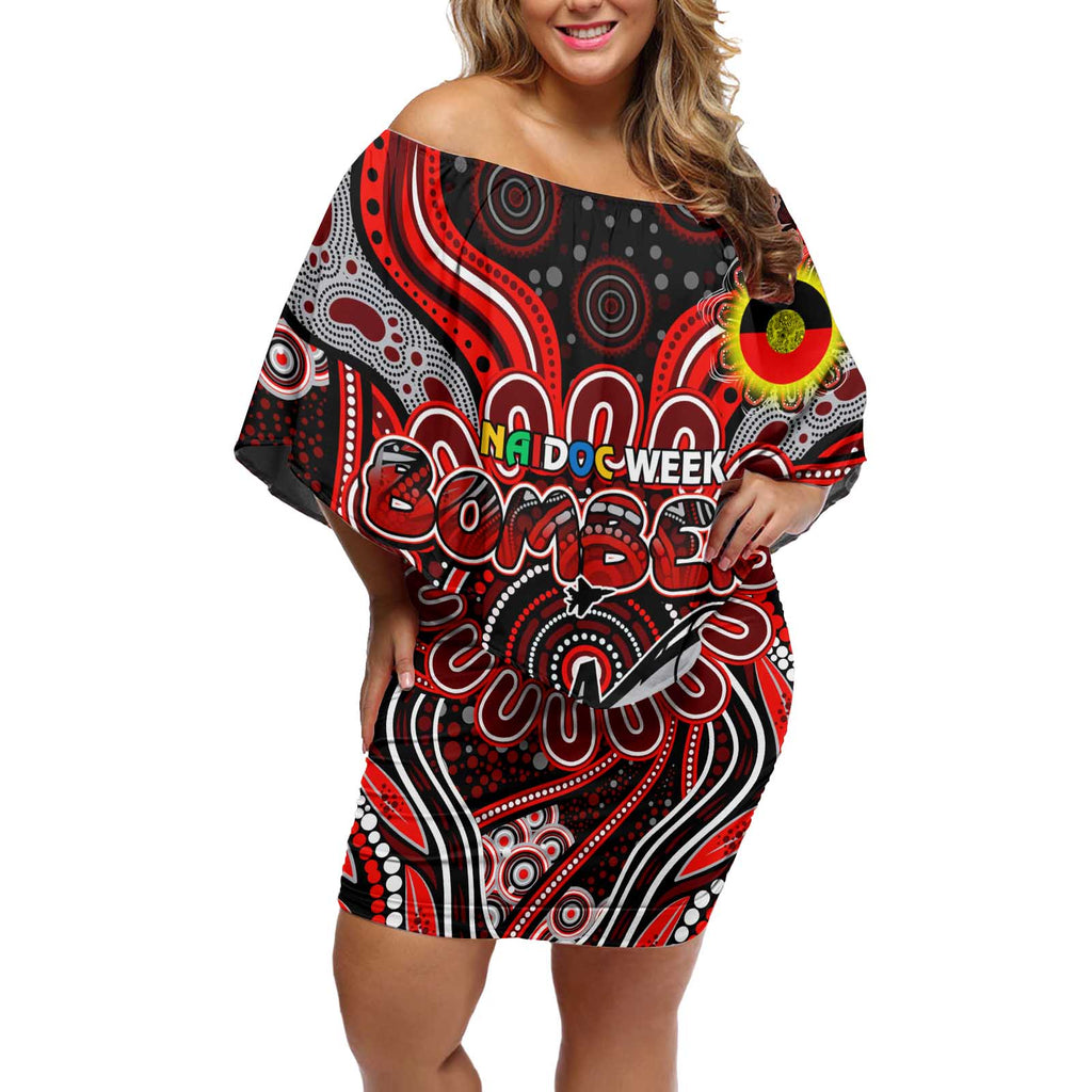 Custom Essendon Bombers NAIDOC Week 2024 Off Shoulder Short Dress Mascot Football