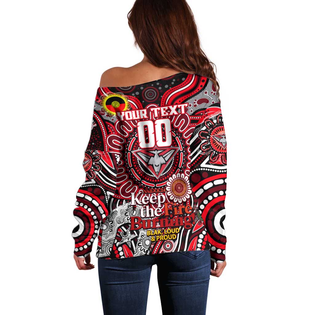 Custom Essendon Bombers NAIDOC Week 2024 Off Shoulder Sweater Mascot Football