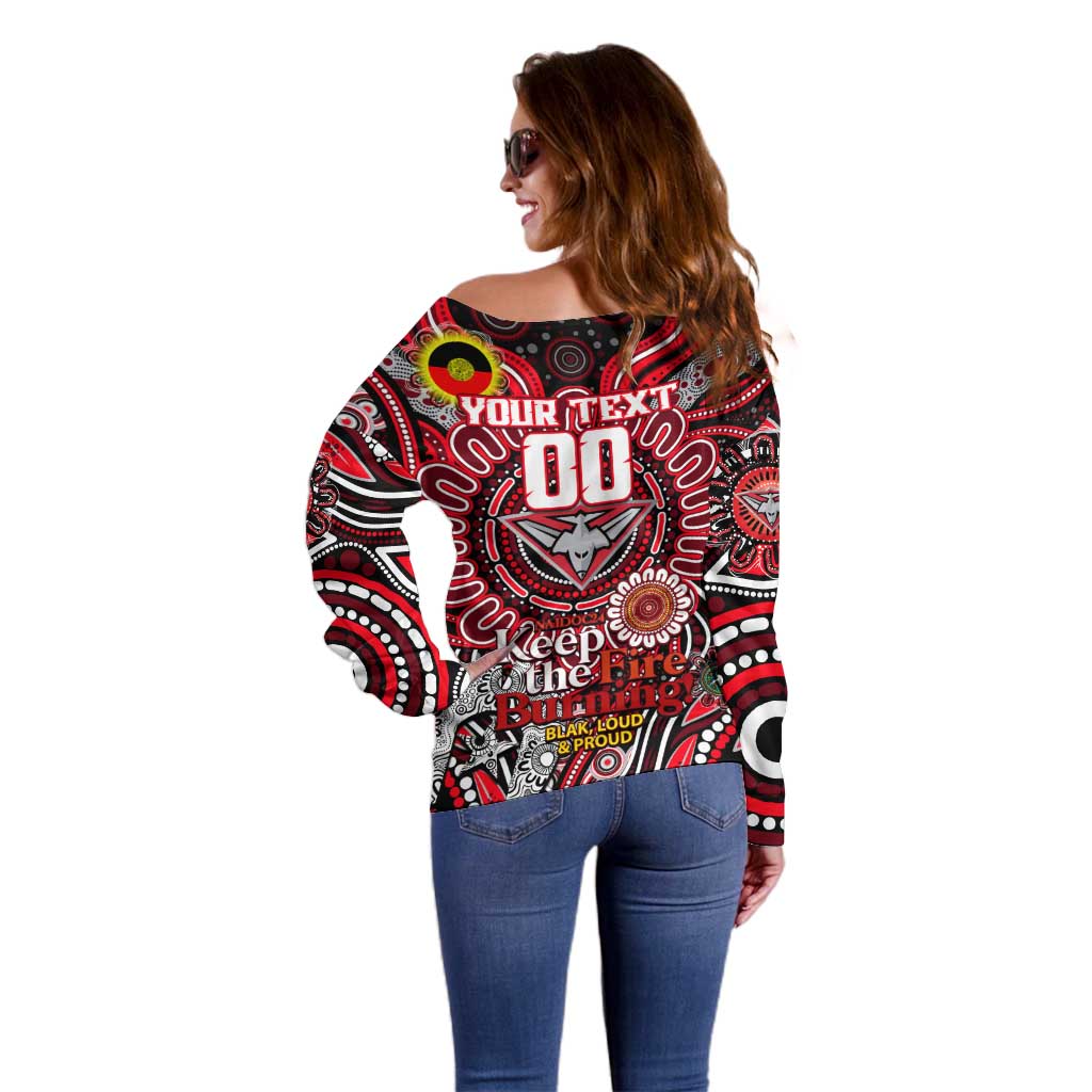Custom Essendon Bombers NAIDOC Week 2024 Off Shoulder Sweater Mascot Football