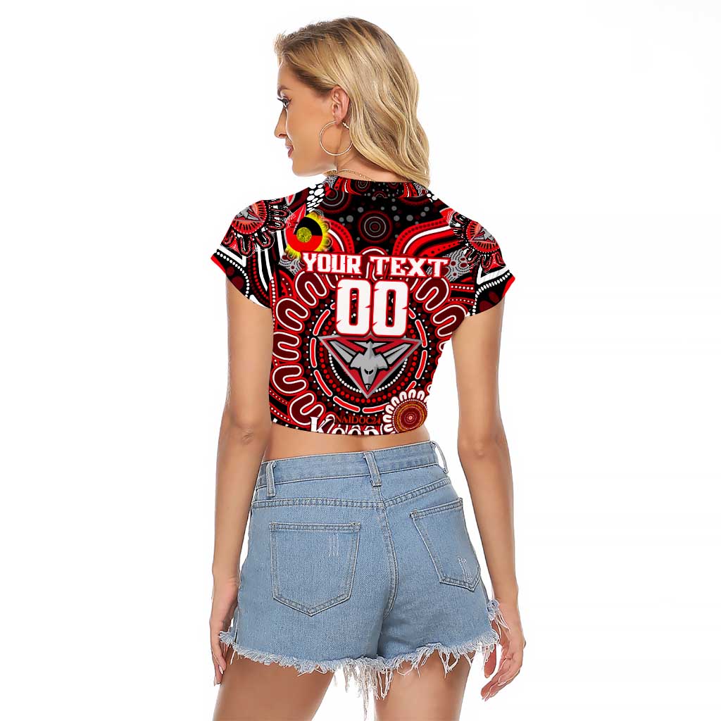 Custom Essendon Bombers NAIDOC Week 2024 Raglan Cropped T Shirt Mascot Football