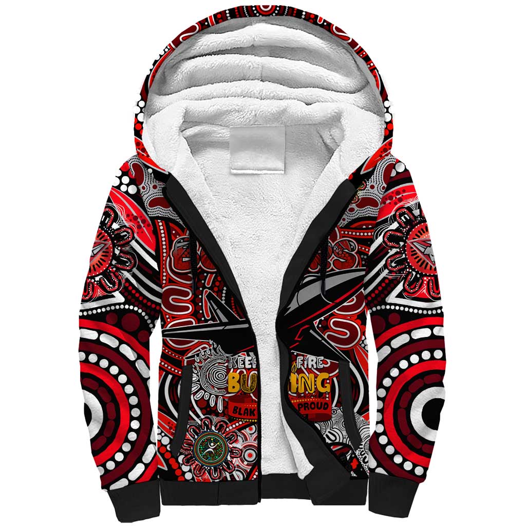 Custom Essendon Bombers NAIDOC Week 2024 Sherpa Hoodie Mascot Football