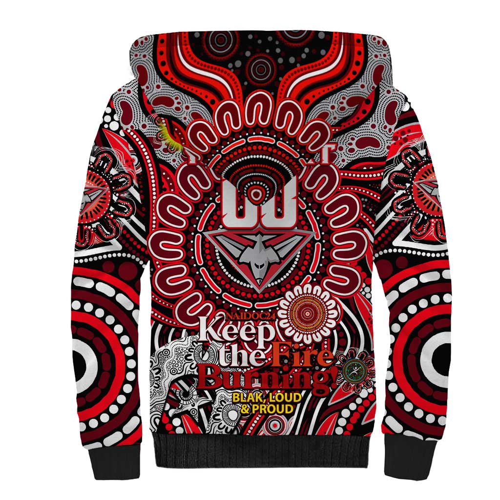 Custom Essendon Bombers NAIDOC Week 2024 Sherpa Hoodie Mascot Football
