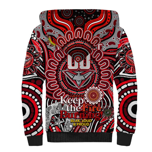 Custom Essendon Bombers NAIDOC Week 2024 Sherpa Hoodie Mascot Football
