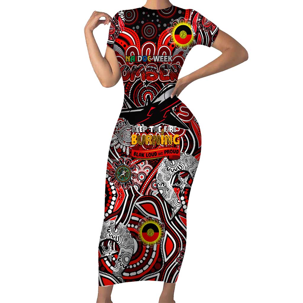 Custom Essendon Bombers NAIDOC Week 2024 Short Sleeve Bodycon Dress Mascot Football