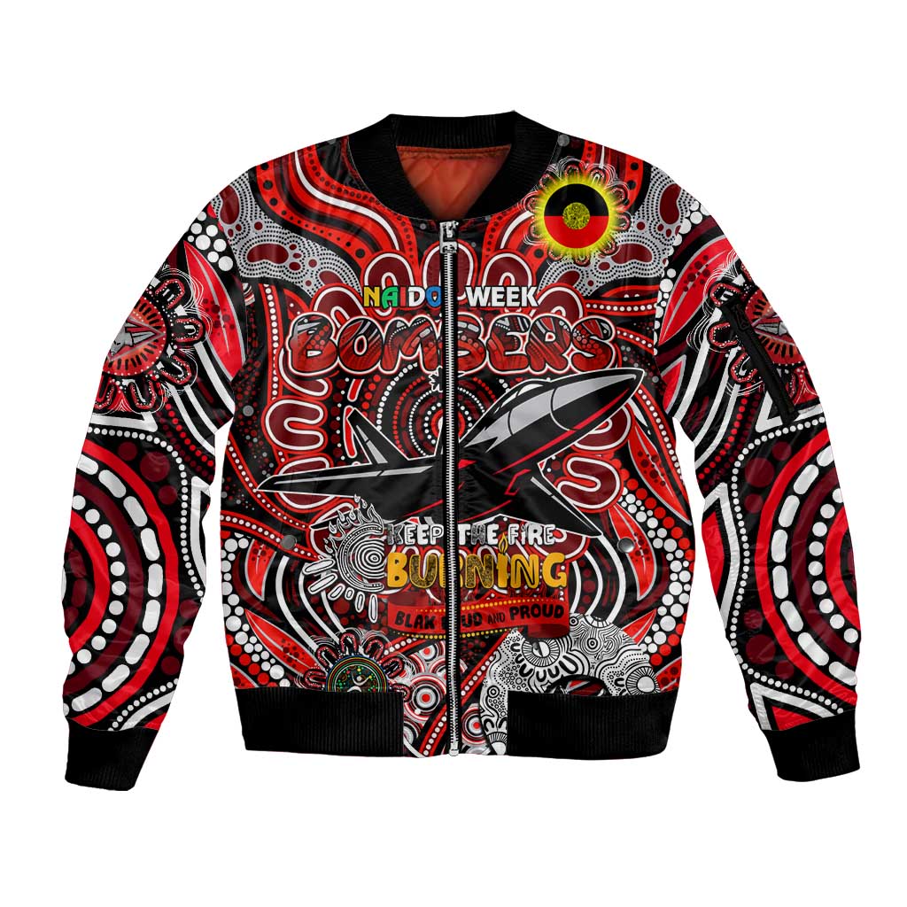 Custom Essendon Bombers NAIDOC Week 2024 Sleeve Zip Bomber Jacket Mascot Football