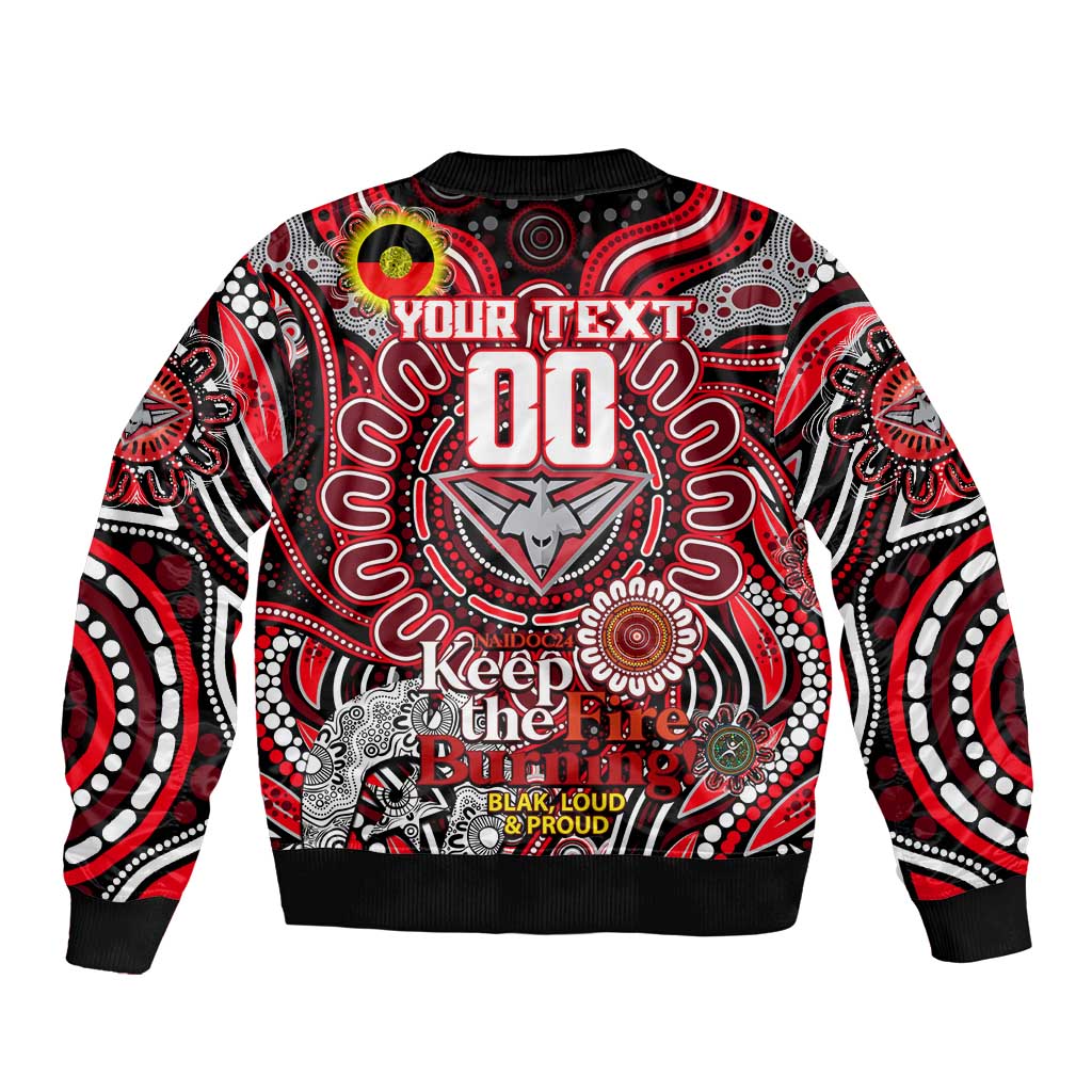 Custom Essendon Bombers NAIDOC Week 2024 Sleeve Zip Bomber Jacket Mascot Football