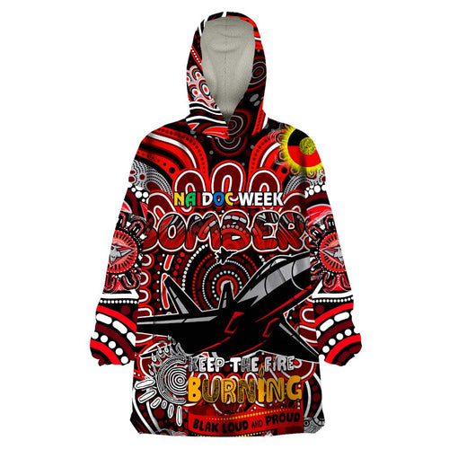 Custom Essendon Bombers NAIDOC Week 2024 Wearable Blanket Hoodie Mascot Football