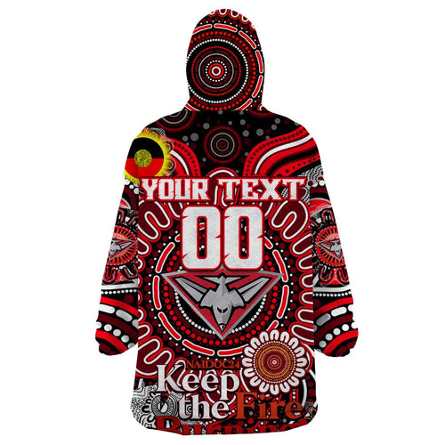 Custom Essendon Bombers NAIDOC Week 2024 Wearable Blanket Hoodie Mascot Football