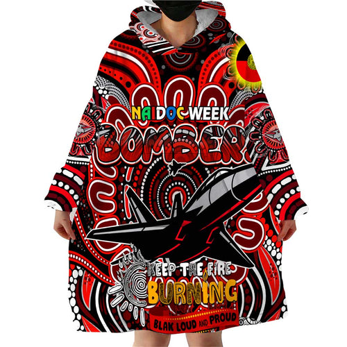 Custom Essendon Bombers NAIDOC Week 2024 Wearable Blanket Hoodie Mascot Football