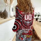 Custom Essendon Bombers NAIDOC Week 2024 Women Casual Shirt Mascot Football