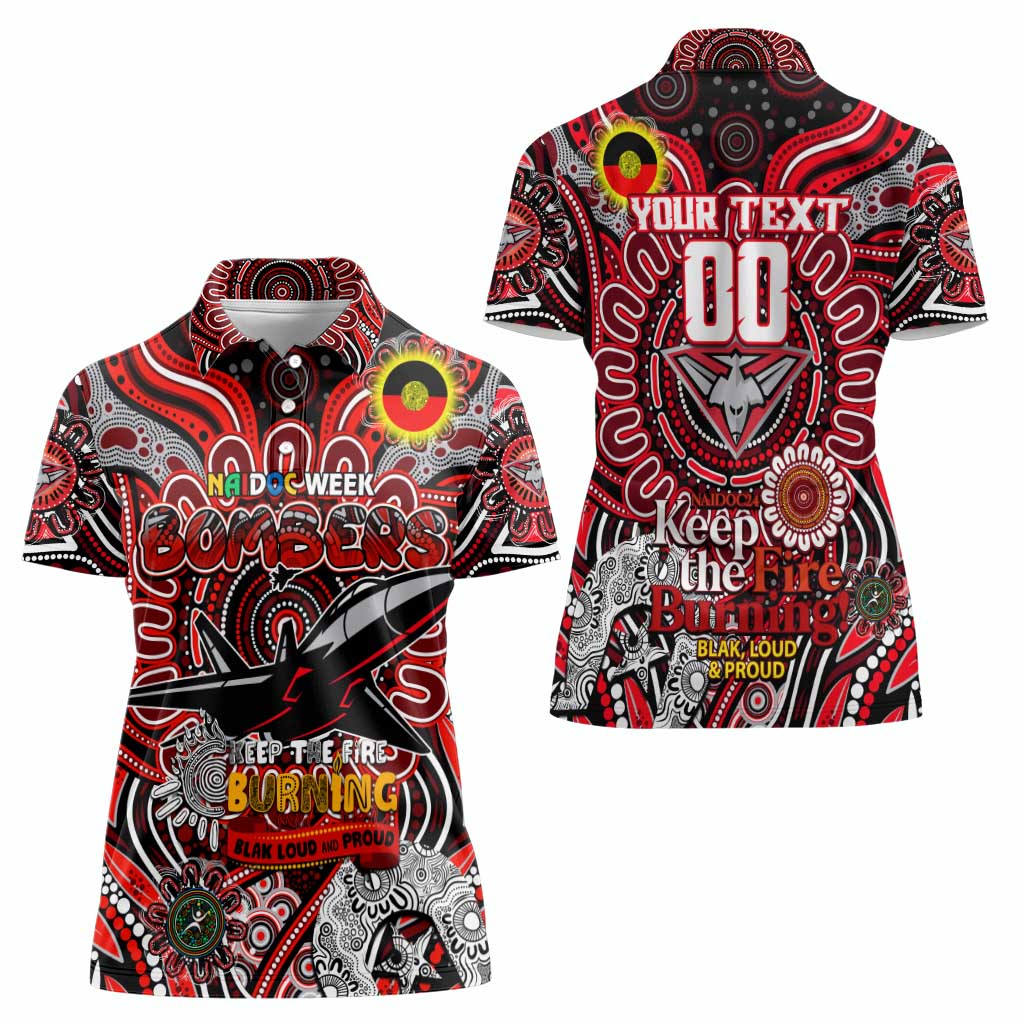 Custom Essendon Bombers NAIDOC Week 2024 Women Polo Shirt Mascot Football