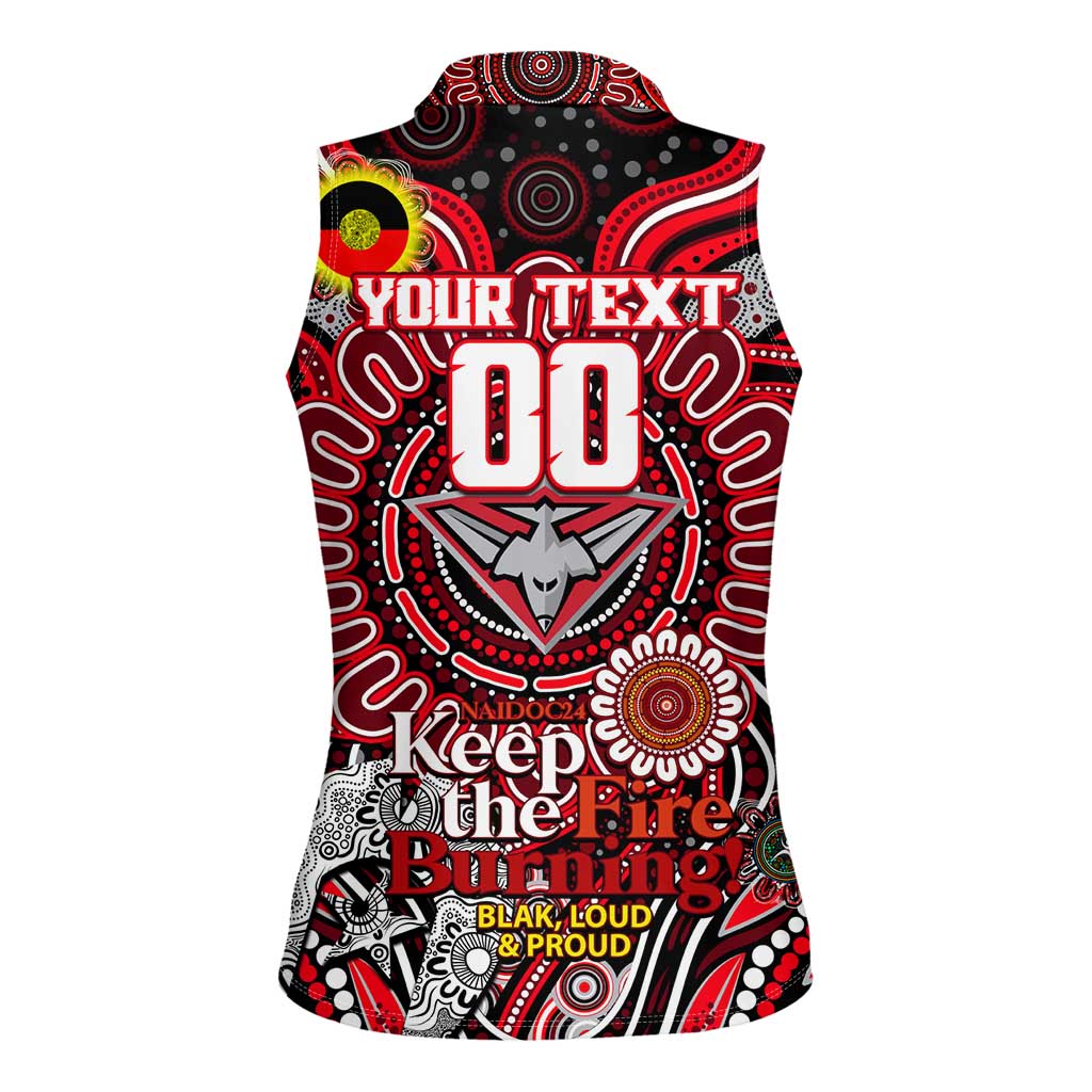Custom Essendon Bombers NAIDOC Week 2024 Women Sleeveless Polo Shirt Mascot Football
